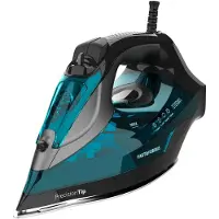 Cecotec 05570, stoomstrijkijzer, keramische strijkzool, 225 g/min, aquakleur, zwart, 65 g/min, ingebouwd