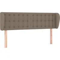 vidaXL Hoofdbord met randen 147x23x78/88 cm stof taupe