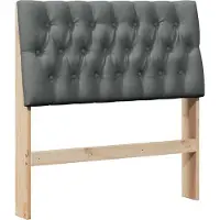 vidaXL Gestoffeerd hoofdbord Donkergrijs 90 cm Massief grenenhout