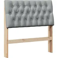 vidaXL Gestoffeerd hoofdbord Lichtgrijs 90 cm Massief grenenhout