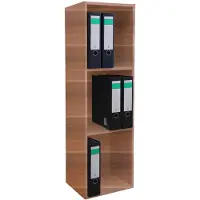 Hioshop Offas3 kantoor wandkast 3 planken nootboom decor.