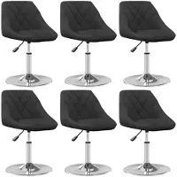vidaXL Eetkamerstoelen 6 st draaibaar fluweel zwart