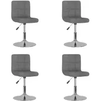 vidaXL Eetkamerstoelen 4 st draaibaar stof lichtgrijs