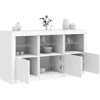 vidaXL Dressoir met LED-verlichting 123x37x67 cm wit