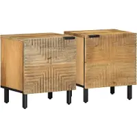 vidaXL Nachtkastjes 2 st 40x33x46 cm massief mangohout bruin