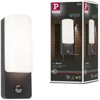 Paulmann Wandlamp buiten met bewegingssensor Bonnie, zwart, Aluminium