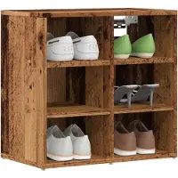 vidaXL Schoenenkasten 2 st 52x30x50 cm oud houtkleurig