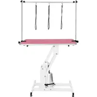 MonsterShop Hydraulische Hondentrimtafel In Hoogte Verstelbaar H Bar Roze Bovenkant