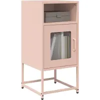 vidaXL Nachtkastje 36x39x78 cm koudgewalst staal roze