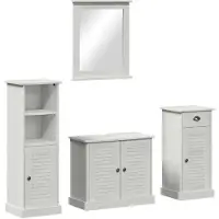 vidaXL Badkamermeubel Set met lade 4 pcs Antiek wit Massief grenenhout