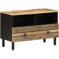 vidaXL Tv-meubel 70x33,5x46 cm massief ruw mangohout zwart