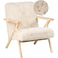 Beliani KISA - Fauteuil - Lichtbeige - Kunstbont