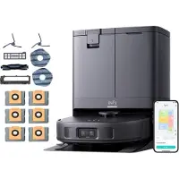 Eufy X10 Pro Omni Complete robotstofzuiger met dweil en Vervangingssets- Robot Vacuum 8000 Pa zuigkracht, tapijt detectie AI-obstakel vermijding, wast en droogt de dweil, automatisch legen en vullen