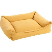 Flamingo Orthopedische hondenmand – orthopedisch hondenbed – Premium Line – Pure luxe hondenbed 80 x 67 x 22 cm – Extra memory foam voor maximaal comfort – Baldar Mand Geel