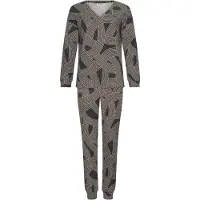 Pastunette Antracietgrijze pyjama speelse strepen | Maat 36