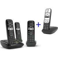 Gigaset Refurbished | AS690A Trio - Promo pack - Antwoordapparaat - 4 handsets - Zwart/Zilver
