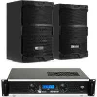 Power Dynamics PDY210 Passieve speakerset met versterker - Ideaal voor horeca - 10 inch - 800W