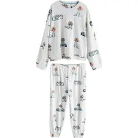 Next Pyjama navy / lichtblauw / cappuccino / lichtgrijs