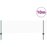 vidaXL zeshoekig gaasgek met palen 10 x 0,6 m PVC-Coated Staal Groen