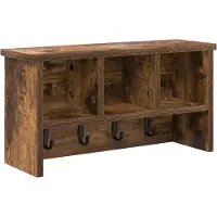 vidaXL Wandgemonteerde kapstok Muurmontage Rook Eiken 50 x 16 x 26 cm