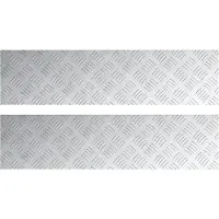 vidaXL Trapmatten 2 st 80 x 20 cm Zilver Aluminium Rechthoekig