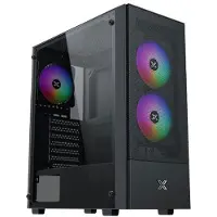 Xigmatek Mid-Tower PC-behuizing zonder voeding - XIGMATEK HERO II Air 3F (zwart) - ATX/Micro ATX - 3x120mm FRGB - Mesh - USB 3.0/2.0