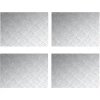 vidaXL Trapmatten 4 st 70 x 50 cm Zilver Aluminium Rechthoekig