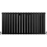 Monster Design Radiator Sierradiator Verwarming - Mat Zwart - 600 mm x 1190 mm - Inclusief Schoonmaakborstel + Bevestigingsset - Plat Horizontaal