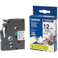 Brother Black on Clear Gloss Laminated Tape, 12mm