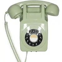 GPO 746WALLPUSHGRE - Muurtelefoon retro jaren ‘70, druktoetsen, mintgroen