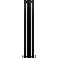 MonsterShop Design Radiator Sierradiator Verwarming - Mat Zwart - 1600 mm x 280 mm - Inclusief Schoonmaakborstel + Bevestigingsset - Plat Verticaal