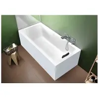 Riho Rethink Cubic Plug&Play Halfvrijstaand Bad 180x80cm - Acryl Wit - Rechts - Baden, Halfvrijstaande Baden - 8714148608357