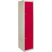 MonsterShop Metalen lockers 2 Deurs Staal Flatpack Opbergvak Afsluitbaar Gym School Rood - 45cm D