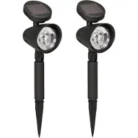 Luxform Tuinlamp Solar Spotlight Lazise Black 5 Lumen (Set van 2)