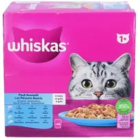 Whiskas 1+ Vis Selectie in Gelei Maaltijdzakjes Multipack 24 x 85 gr