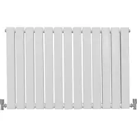 MonsterShop Design Radiator Sierradiator Verwarming - Wit- 600 mm x 910 mm - Inclusief Schoonmaakborstel + Bevestigingsset - Plat Horizontaal