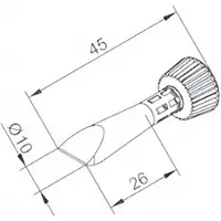 Ersa 0102CDLF100C/SB Soldeerpunt Beitelvorm Grootte soldeerpunt 10 mm Lengte soldeerpunt: 45 mm Inhoud: 1 stuk(s)