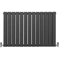 MonsterShop Design Radiator Sierradiator Verwarming - Antraciet - 600 mm x 910 mm - Inclusief Schoonmaakborstel + Bevestigingsset - Plat Horizontaal