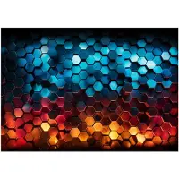 WALLARENA - Fotobehang - 250x175 cm - Jeugd fototapete met 3D hexagons voor jongens