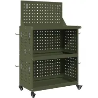 vidaXL Gereedschapswagen Olijfgroen 65 x 35 x 111 cm Koudgewalst staal