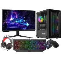 VIST Gaming Set: R7 5700G processor, 32GB RAM, RX VEGA8 grafische kaart, 1TB SSD (NVMe), Wi-Fi, Windows 11, 24-inch monitor