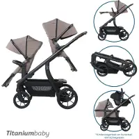 Titaniumbaby Duo Kinderwagen Solid Pollux Lush Taupe