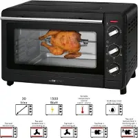 Clatronic MBG-3728 - Grill - 30 L, 1500 W, zwart roestvrij staal