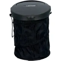 Dunlop Auto-Afvalbak - Opvouwbaar - Ø 16 cm - met Deksel - voor aan het Dashboard of op de Vloer