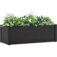 vidaXL Plantenbak hoog zelfbewateringssysteem 100x43x33 cm antraciet