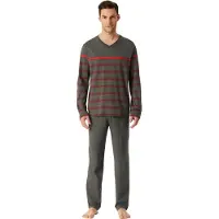 Schiesser pyjama grijs gestreept