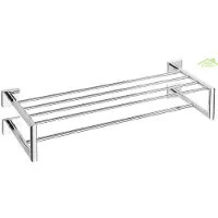 Sapho X-Square dubbel handdoekenrek met rail 650x155x255mm, chroom