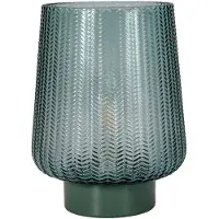 Pauleen Pretty Glamour E27-LED turkoois metaalvoet, blauw, Woon-/ Eetkamer, Glas