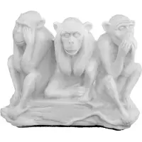 Danila-Souvenirs Marmeren beeldje Zien, Horen, Zwijgen Drie wijze apen 11 cm