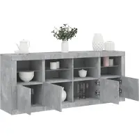 vidaXL Dressoir met LED-verlichting 163x37x67 cm betongrijs